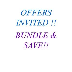 I welcome all fair offers. For items priced $10 - $15, bundle and save!